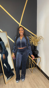Adore & Velour Me Set- Navy